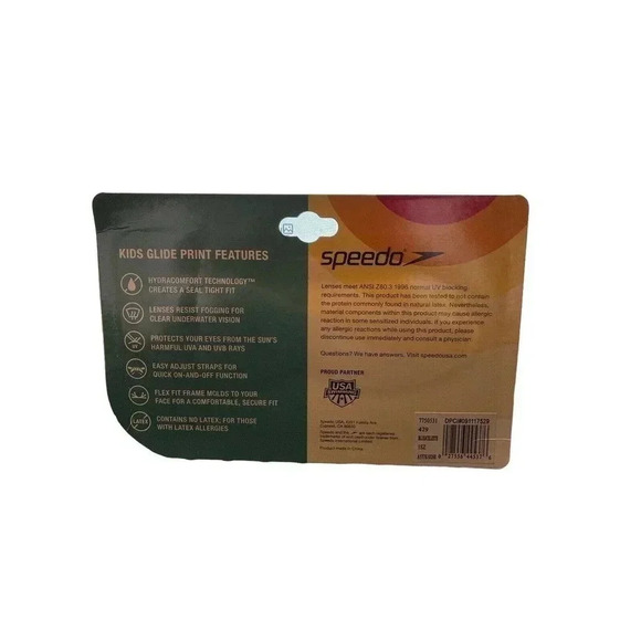 Speedo Kids Glide Shark Print Swim Goggles Blue NEW Ages 3-8 No Leak - Picture 2 of 2